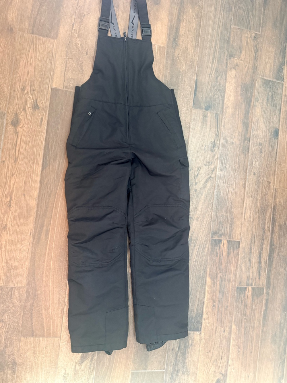 Black Insulated Bib Overalls with Adjustable Straps